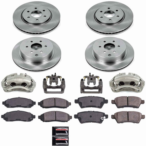 PowerStop OE Stock Replacement Low-Dust Ceramic Brake Pad, Rotor and Caliper Kit