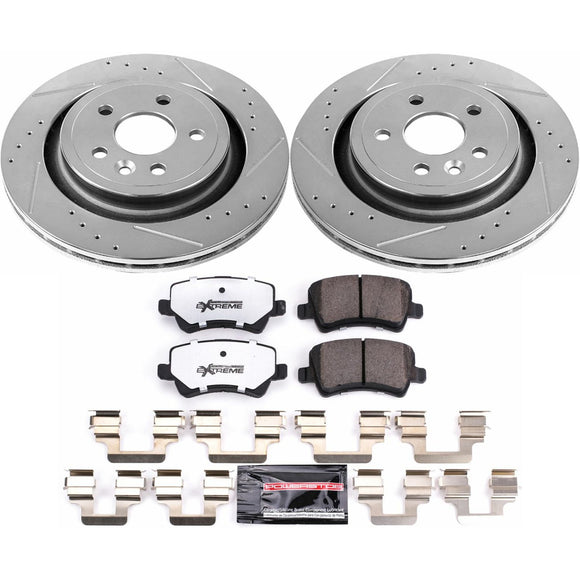 PowerStop Z36 Carbon-Fiber Ceramic Brake Pad with Drilled and Slotted Rotor Kit