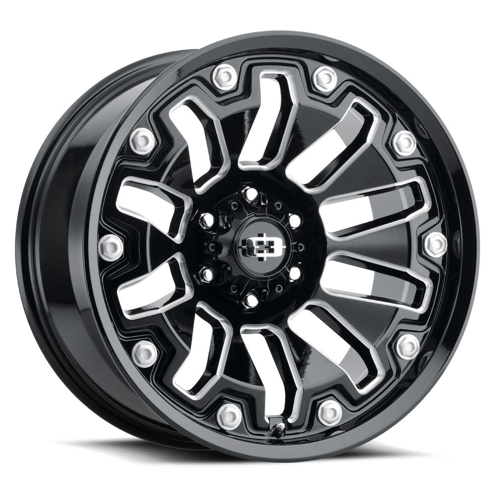 18x9 Vision 362 Armor Black Milled Spoke 5x114.3 5x4.5 ET12 Wheel Rim - 0