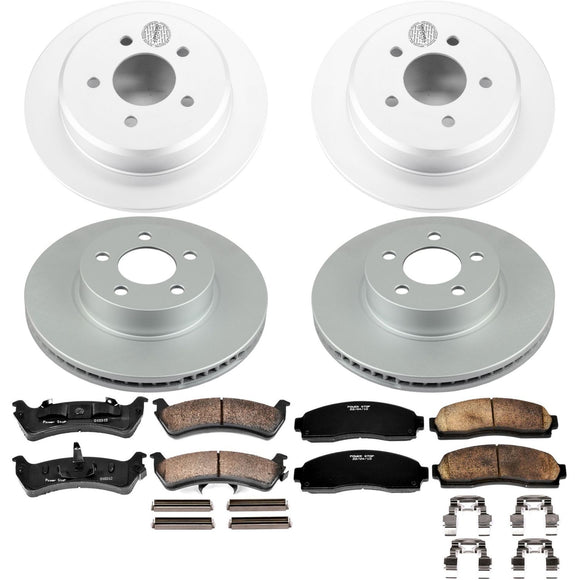 PowerStop Genuine Geomet Coated Rotor and Low-Dust Ceramic Brake Pad Kit