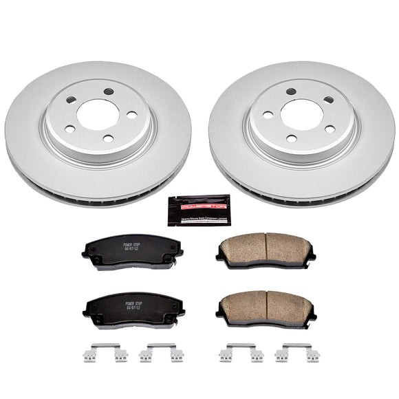 PowerStop Genuine Geomet Coated Rotor and Low-Dust Ceramic Brake Pad Kit