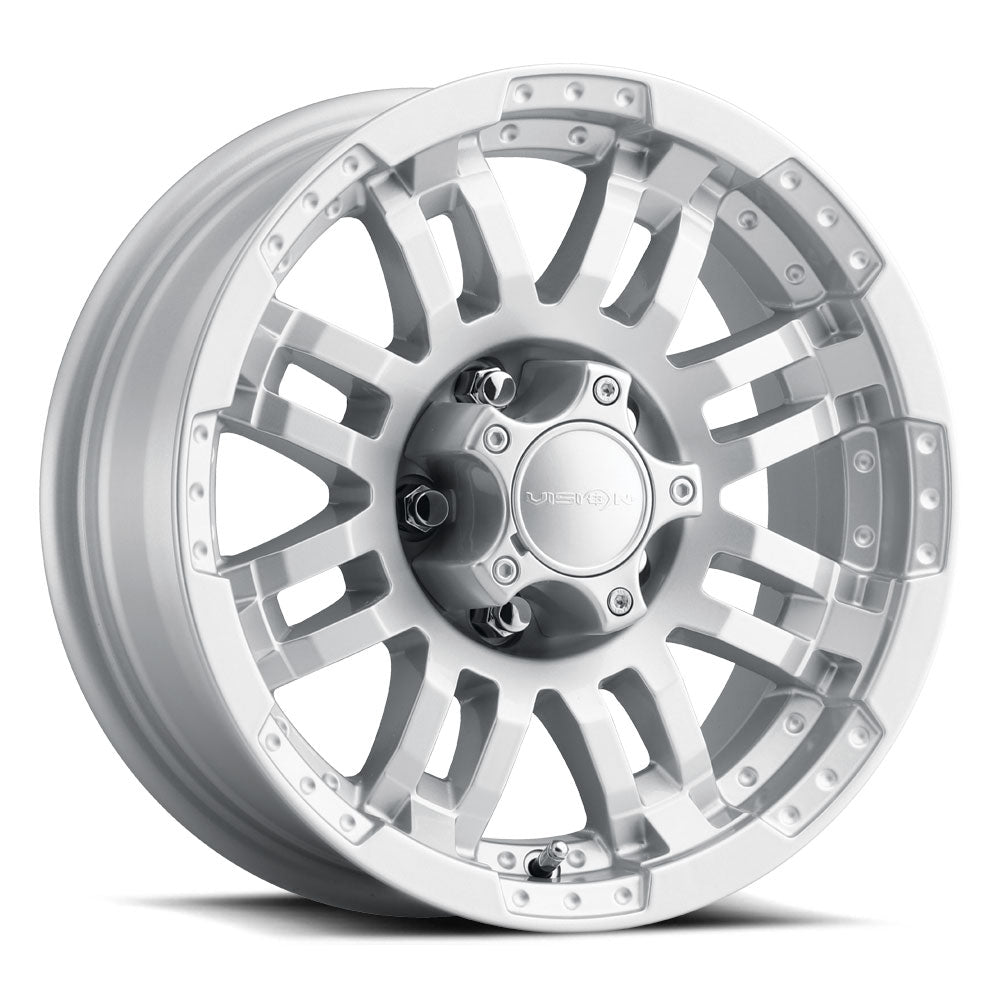 18x8.5 Vision 375 Warrior Winter Paint Silver 5x139.7 5x5.5 ET18 Wheel Rim