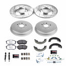 PowerStop Z36 Ceramic Brake Pads with Drilled Slotted Rotors and Drum Shoe Kit