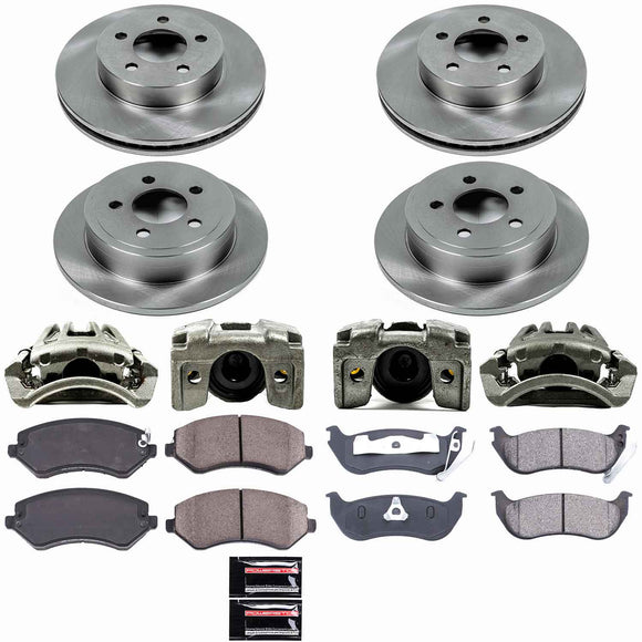 PowerStop OE Stock Replacement Low-Dust Ceramic Brake Pad, Rotor and Caliper Kit