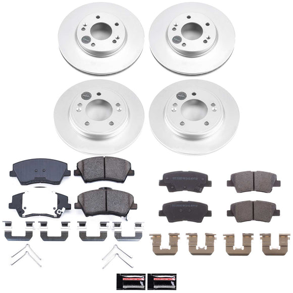 PowerStop Genuine Geomet Coated Rotor and Low-Dust Ceramic Brake Pad Kit