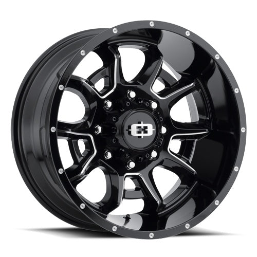 20x10 Vision 415 Bomb Black Milled Spoke 5x139.7 5x5.5 ET-25 Wheel Rim
