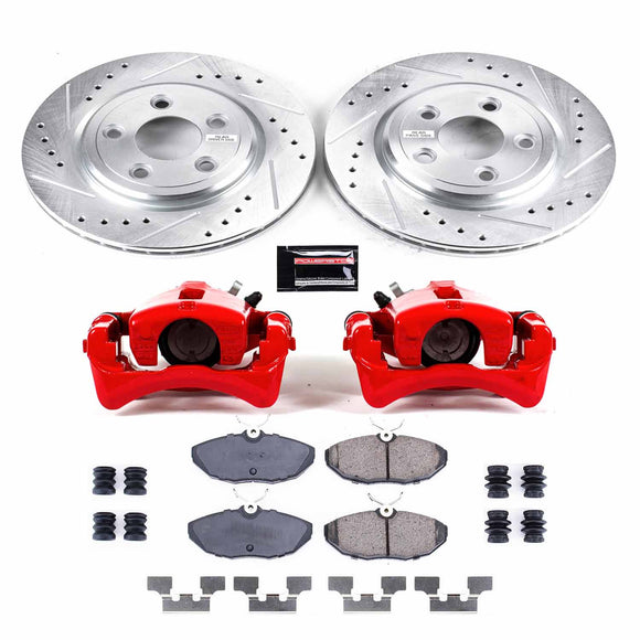 PowerStop Z23 Daily Driver Carbon-Fiber Ceramic Pads Drilled & Slotted Rotor & C