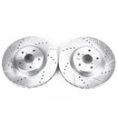 PowerStop Evolution Drilled Slotted Rotors Pair Front For Subaru Impreza