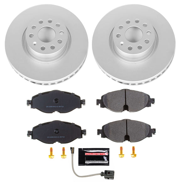 PowerStop Genuine Geomet Coated Rotor and Carbon-Fiber Ceramic Brake Pad Kit