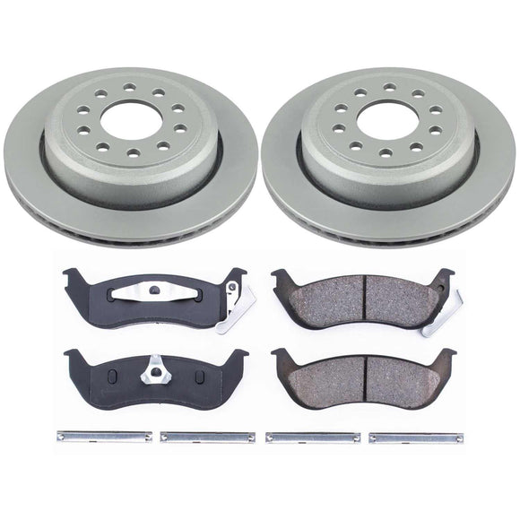 PowerStop Genuine Geomet Coated Rotor and Low-Dust Ceramic Brake Pad Kit
