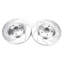 PowerStop Evolution Drilled Slotted Rotors Pair Front For Volvo S40