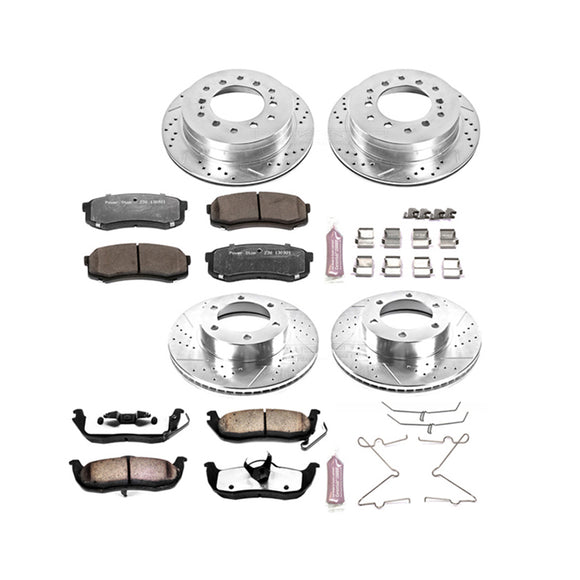 PowerStop Z36 Carbon-Fiber Ceramic Brake Pad with Drilled and Slotted Rotor Kit