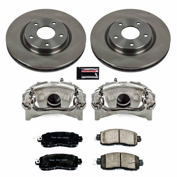 PowerStop OE Stock Replacement Low-Dust Ceramic Brake Pad, Rotor and Caliper Kit