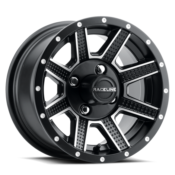 12x7 Raceline G92M Hostage Satin Black Machined Face 4x101.6 ET0 CB0 Wheel