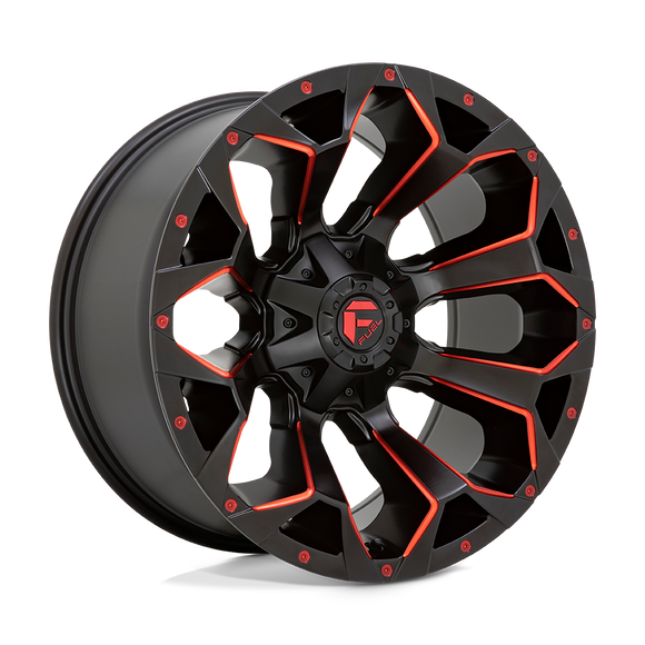 20x9 Fuel Off-Road D787 Assault Matte Black Milled Red Tint 5x114.3 ET1 Wheel
