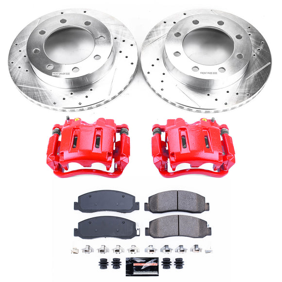 PowerStop Z23 Daily Driver Carbon-Fiber Ceramic Pads Drilled & Slotted Rotor & C