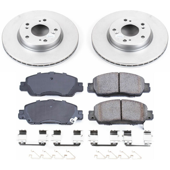 PowerStop Genuine Geomet Coated Rotor and Low-Dust Ceramic Brake Pad Kit