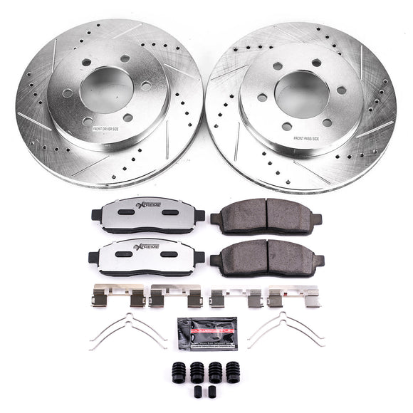PowerStop Z36 Carbon-Fiber Ceramic Brake Pad with Drilled and Slotted Rotor Kit