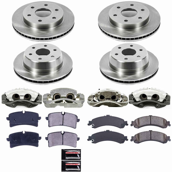 PowerStop OE Stock Replacement Low-Dust Ceramic Brake Pad, Rotor and Caliper Kit