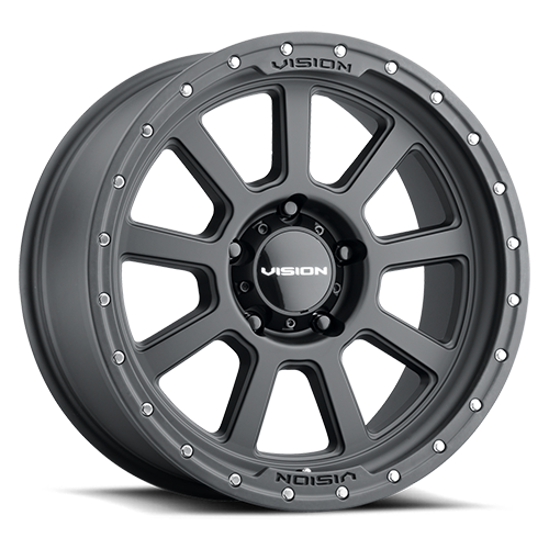 17x9 Vision 350 Ojos Satin Black 5x127 5x5 ET12 Wheel Rim