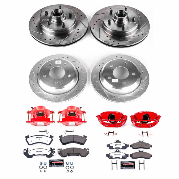 PowerStop Z26 Street Performance Ceramic Brake Pad, Drilled Slotted Rotor, and C