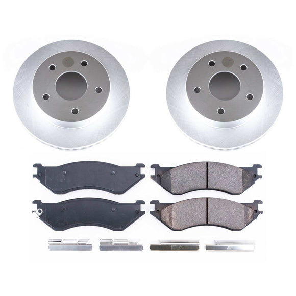 PowerStop Genuine Geomet Coated Rotor and Low-Dust Ceramic Brake Pad Kit