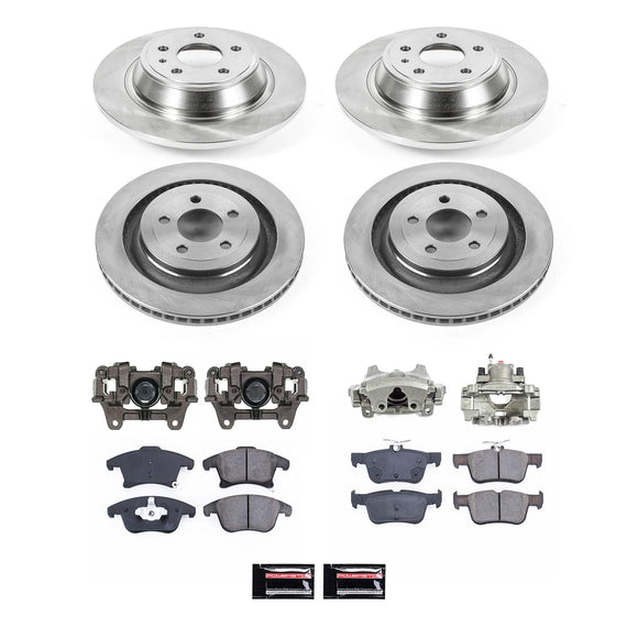 PowerStop OE Stock Replacement Low-Dust Ceramic Brake Pad, Rotor and Caliper Kit