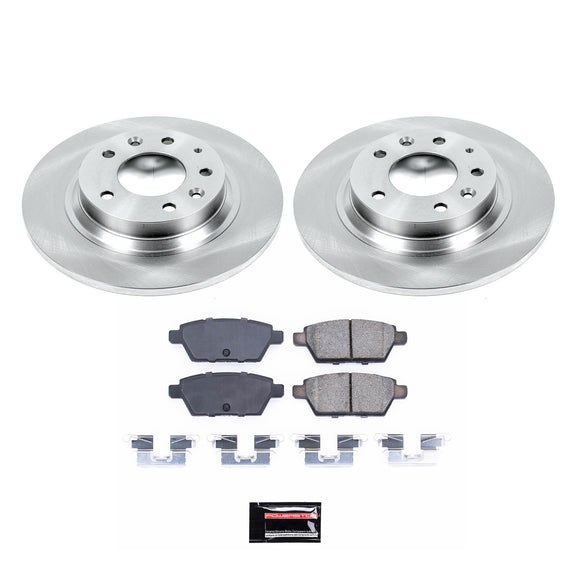 PowerStop OE Stock Replacement Low-Dust Ceramic Brake Pad and Rotor Kit