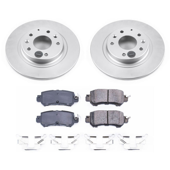 PowerStop Genuine Geomet Coated Rotor and Low-Dust Ceramic Brake Pad Kit