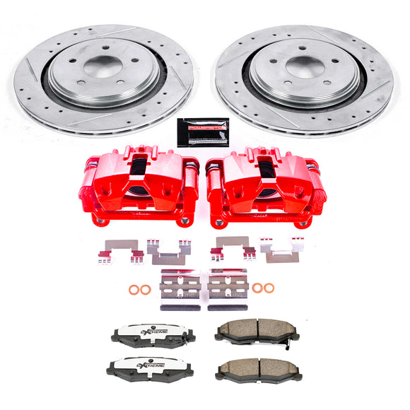 PowerStop Z26 Street Performance Ceramic Brake Pad, Drilled Slotted Rotor, and C