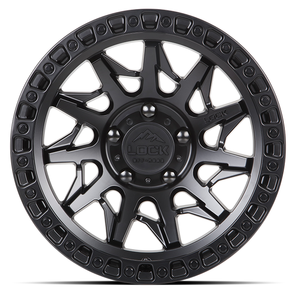 20x9 Lock Off-Road Lunatic Matte Black Ring 6x139.7 6x5.5 ET0 Wheel Rim