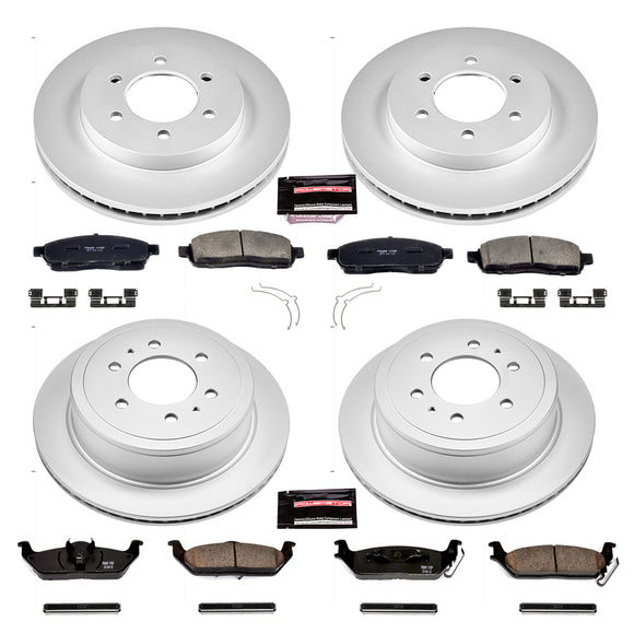 PowerStop Genuine Geomet Coated Rotor and Low-Dust Ceramic Brake Pad Kit