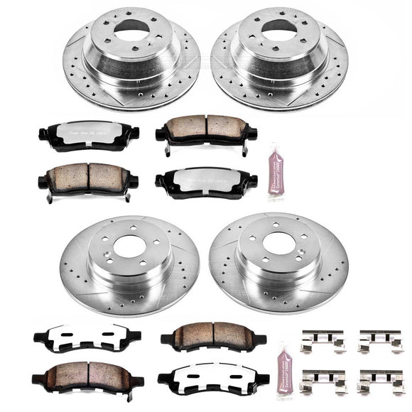 PowerStop Z36 Carbon-Fiber Ceramic Brake Pad with Drilled and Slotted Rotor Kit
