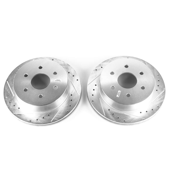 PowerStop Evolution Drilled Slotted Rotors Pair Rear For Chevrolet Eess 2500