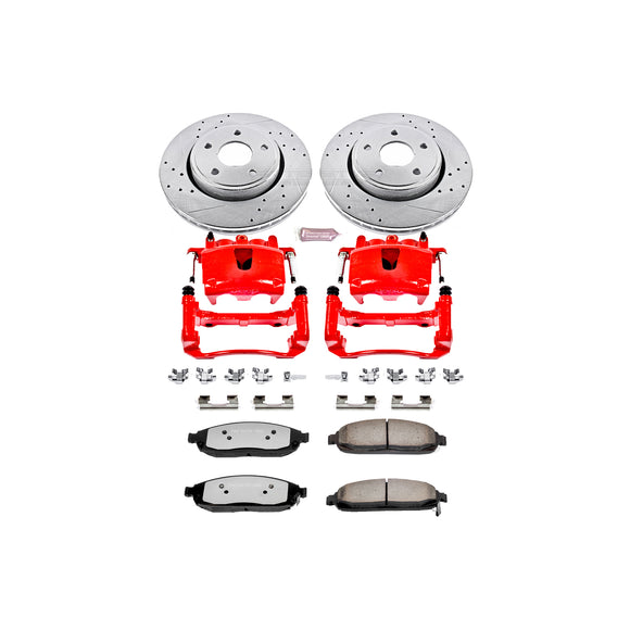 PowerStop Z36 Truck and SUV Ceramic Brake Pad, Drilled & Slotted Rotor, and Cali