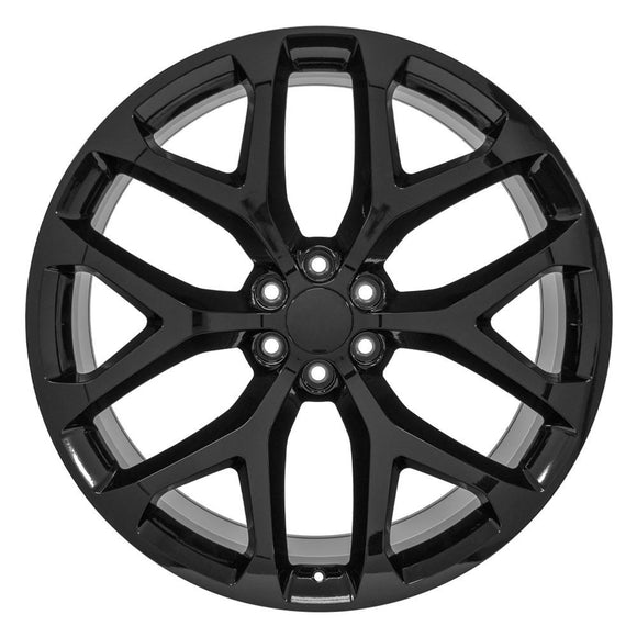26" Replica Wheel CV98B Fits Chevy Silverado 26x10 Black Wheel