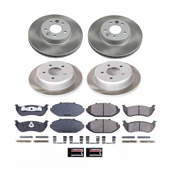 PowerStop Semi-Coated Rotor and Low-Dust Ceramic Brake Pad Kit