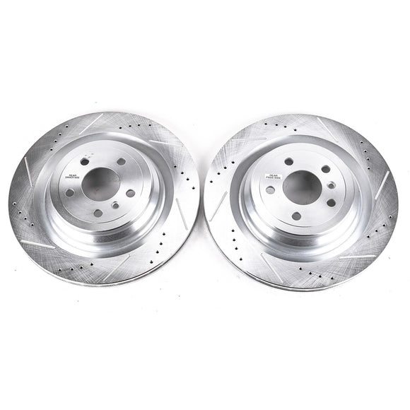 PowerStop Evolution Drilled Slotted Rotors Pair Rear For Mercedes-Benz GL350