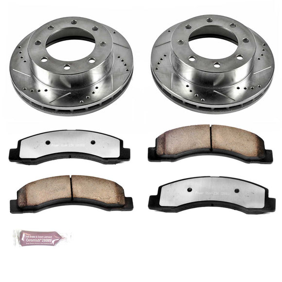 PowerStop Z36 Carbon-Fiber Ceramic Brake Pad with Drilled and Slotted Rotor Kit