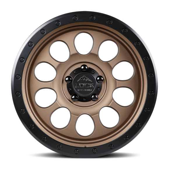 20x9 Lock Off-Road .50 CAL Bronze Black Ring 6x139.7 6x5.5 ET-12 Wheel