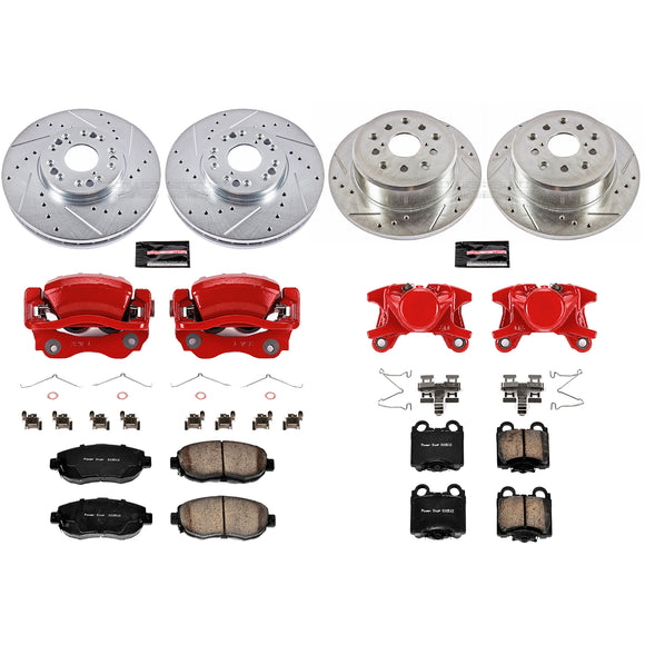 PowerStop Z23 Daily Driver Carbon-Fiber Ceramic Pads Drilled & Slotted Rotor & C