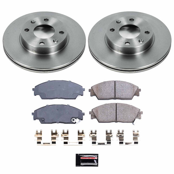PowerStop OE Stock Replacement Low-Dust Ceramic Brake Pad and Rotor Kit
