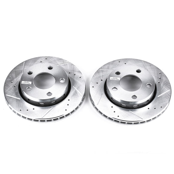 PowerStop Evolution Drilled Slotted Rotors Pair Rear For Audi S4