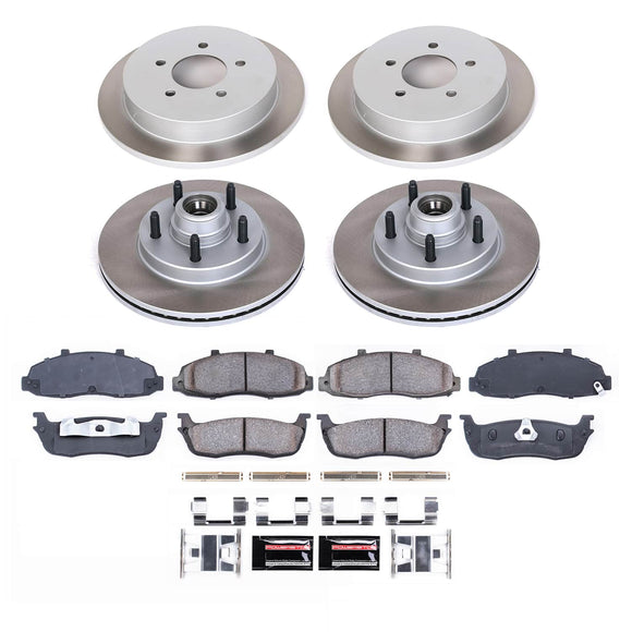 PowerStop Semi-Coated Rotor and Low-Dust Ceramic Brake Pad Kit