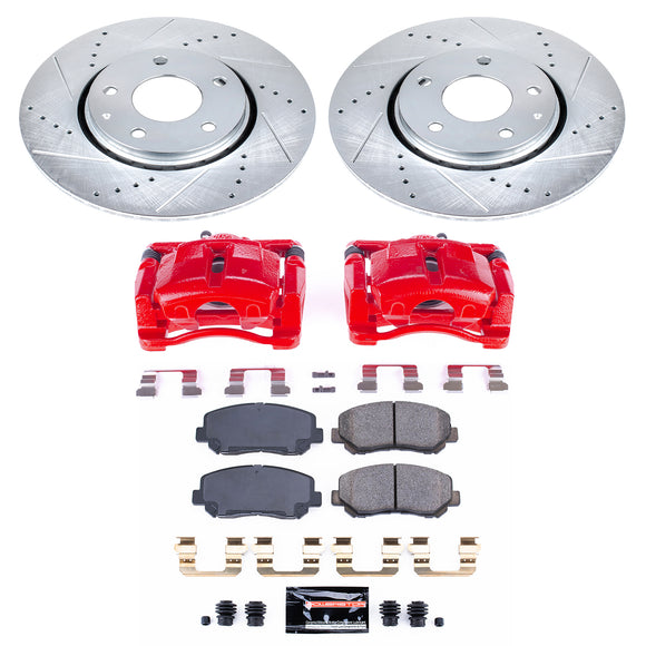 PowerStop Z23 Daily Driver Carbon-Fiber Ceramic Pads Drilled & Slotted Rotor & C