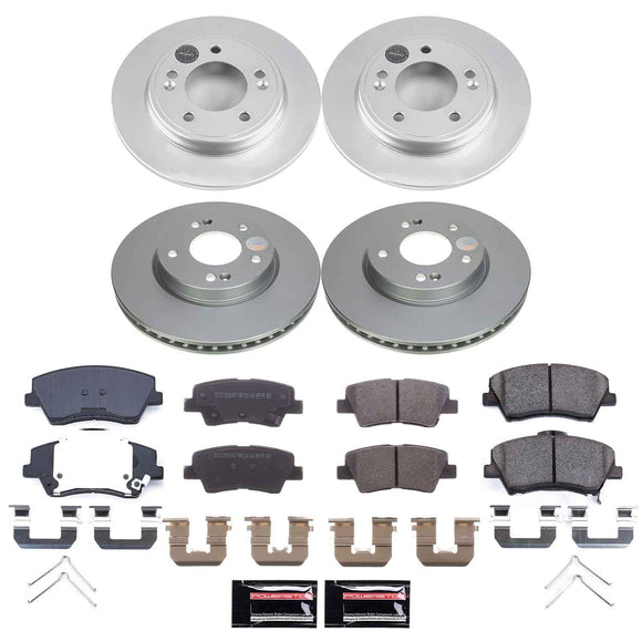 PowerStop Genuine Geomet Coated Rotor and Low-Dust Ceramic Brake Pad Kit