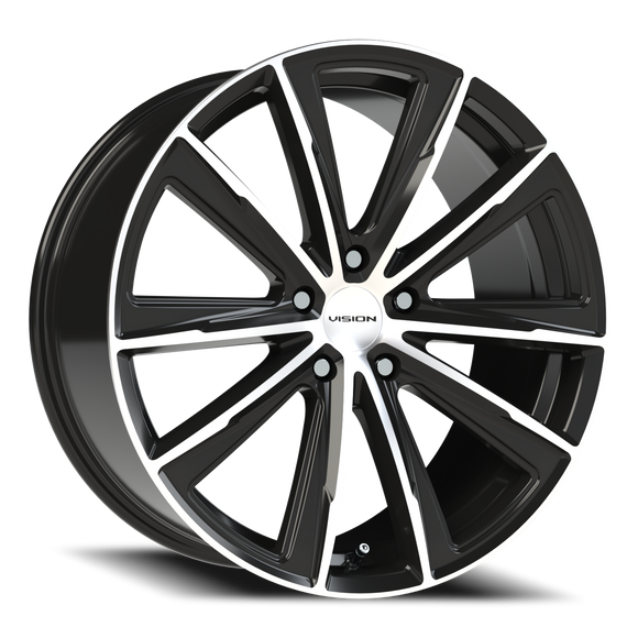 20x9 Vision 471 Splinter Gloss Black - Machined Wheel 5x114.3 ET38 CB73.1