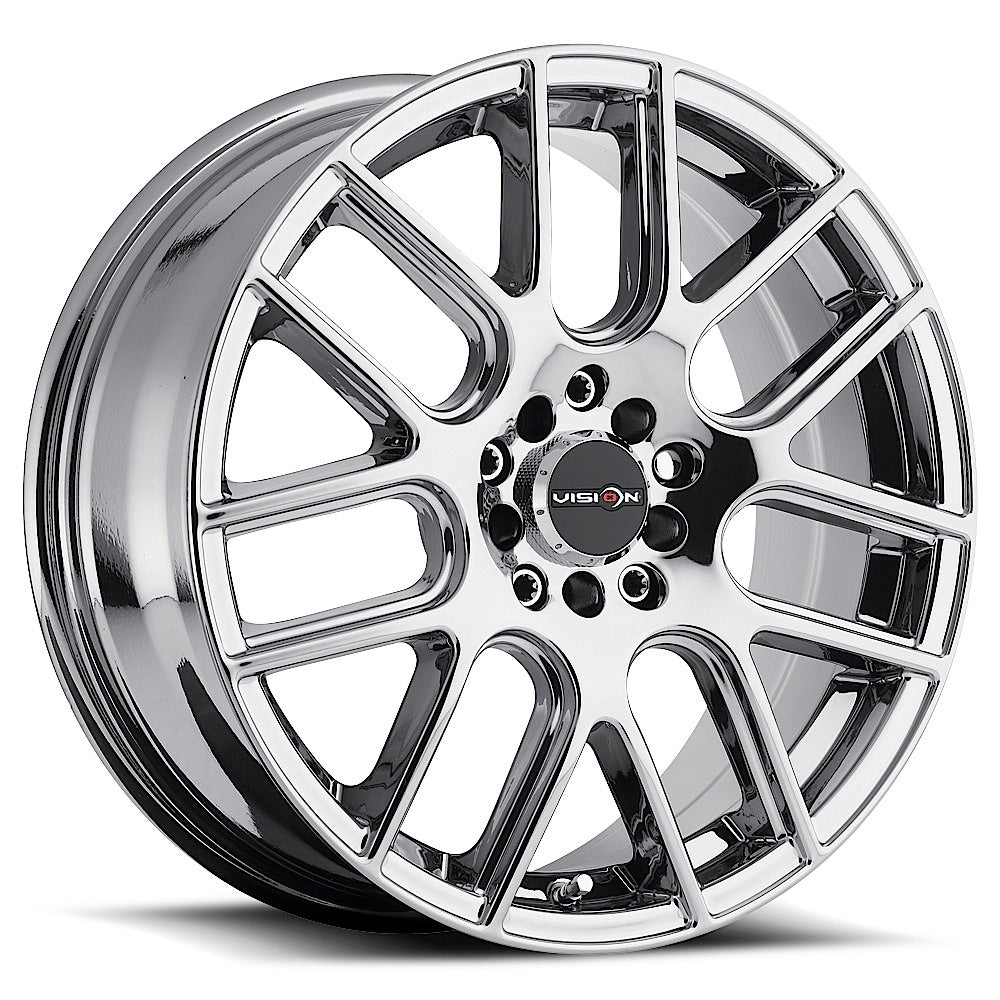 17x7.5 Vision 426H Cross Chrome 5x100 5x114.3 5x4.5 ET40 Wheel Rim