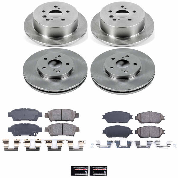PowerStop OE Stock Replacement Low-Dust Ceramic Brake Pad and Rotor Kit