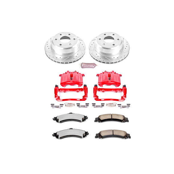 PowerStop Z36 Truck and SUV Ceramic Brake Pad, Drilled & Slotted Rotor, and Cali